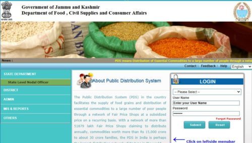 Jammu and Kashmir Ration Card List